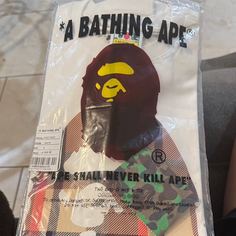 A Bathing Ape White Graphic Tee